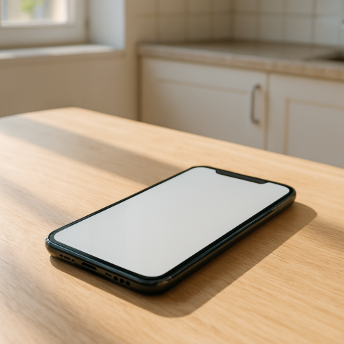 A smartphone on a sunlit kitchen table representing repeated app permission requests