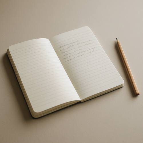 Open notebook and pencil on a table representing mental effort during learning